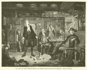 Una scena della commedia di Erasmus Montanus da French School
