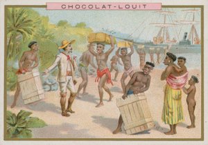 Scarico del carico da una nave da French School