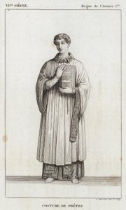 VI Secolo, Regno di Clotario I, Costume da Prete da French School