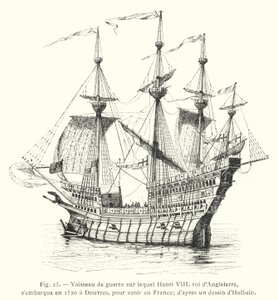 Nave da guerra su cui Enrico VIII, re d