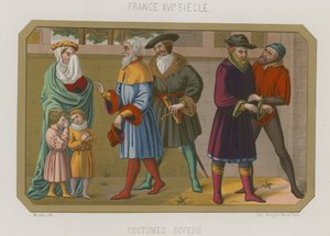 Varie mode della Francia del XVI secolo da French School