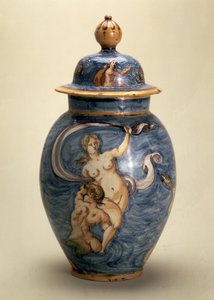 Vaso, decorato con divinità marine, Nevers, inizio XVII secolo da French School