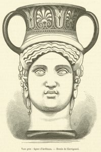 Vaso greco, figura di Arethusa (incisione) da French School