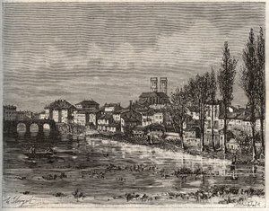Verdun - Morbihan in Bretagna - incisione in "La France illustree: geografia, storia, amministrazione statistica" di V.A. Malt-Brown. 1884 da French School