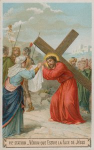 Veronica asciuga il volto di Gesù. La sesta stazione della Via Crucis da French School