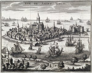 Veduta di St Malo - Incisione anonima da French School