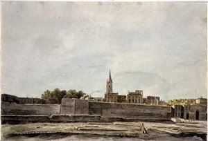 Veduta di un paesaggio urbano nel sud della Francia, c.1800 da French School