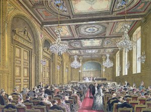 Veduta di un concerto alla Salle Herz in Rue de la Victoire, Parigi, c.1870-80