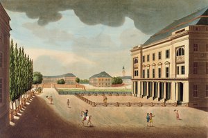 Veduta della Borsa di Berlino, inizio XIX secolo da French School