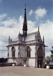 Vista della Chapelle Saint-Hubert del Chateau Amboise, completata nel 1493 da French School