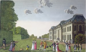 Veduta del Castello di Bellevue dal giardino, c.1820 da French School