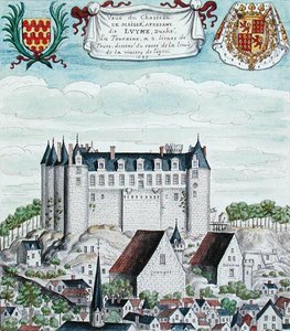 Veduta del Castello di Maille nella Tourraine da French School