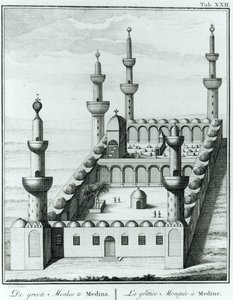 Vista della Grande Moschea di Medina prima della profanazione delle tombe da parte della setta Wahhabi, da Descrizione dell