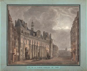Veduta della Maison Commune di Parigi, tra il 1790-95 da French School