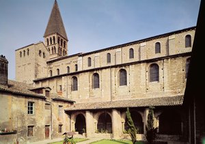 Veduta del chiostro di San Ardain, 10°-11° secolo da French School