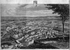 Veduta della città di Bourg nell