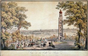 Veduta della città di Parigi, presa dalla lanterna del Parc Saint Cloud da French School