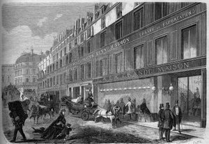 Vista della facciata di "La Grande Maison", fabbrica di abbigliamento. Parigi