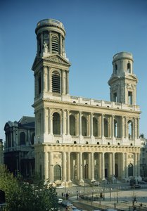 Veduta della facciata della Chiesa di Saint-Sulpice, costruita tra il 1646-1780 da French School