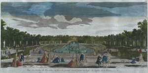 Veduta del giardino davanti al Canal Grande vista dalla fontana di Latona, Versailles, Francia