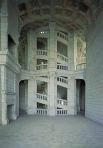 Veduta della scala principale, 1519-46 da French School