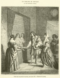 Visita in un parlatorio di convento, sotto Luigi XIV (incisione) da French School