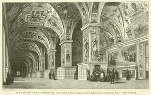 Veduta della Biblioteca Vaticana nel diciottesimo secolo da French School
