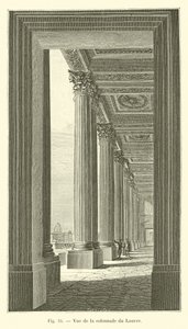 Vista della colonnata del Louvre da French School