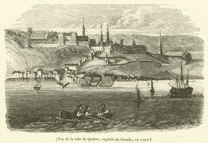 Vista della città di Quebec, capitale del Canada, nel 1720