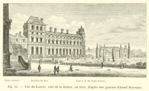 Vista del Louvre, lato del fiume, nel 1650, secondo un