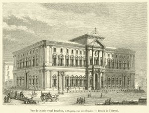 Veduta del Museo reale Borbone, a Napoli, via degli Studi da French School