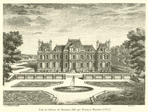 Vista del castello di Maisons, costruito da François Mansart da French School