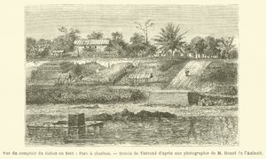 Vista del deposito di carbone del Gabon nel 1861 da French School