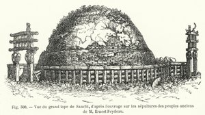 Veduta del grande tope di Sanchi, dall