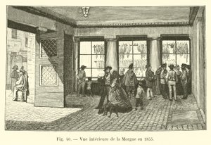 Vista interna della Morgue nel 1855