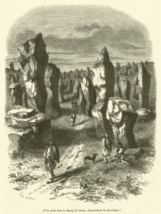 Veduta presa nel campo di Carnac, dipartimento del Morbihan da French School