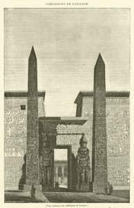 Vista restaurata degli obelischi di Luxor da French School