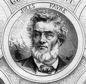 Guerra del 1870 - Governo della Difesa Nazionale: ritratto di Jules Favre (1809-1880), membro del governo provvisorio del 1870. Incisione in "Le Monde Illustré" n. 706 del 22 ottobre