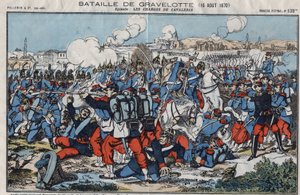 Guerra del 1870 tra Francia e Prussia. Battaglia di Gravelotte (o battaglia di Saint Privat), agosto 1870 da French School