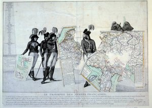 Guerre della Rivoluzione: Generale Napoleone Bonaparte (1769-1821) con una mappa dell