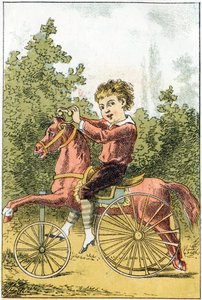 Quando si gioca al cavallo diciamo U U U U U U U U DA DA - in “Alphabet des petits savants”, fine XIX secolo (cromolitografia) da French School