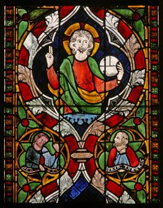 Vetrata N-chapA raffigurante Cristo da French School
