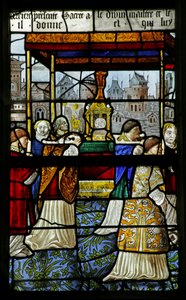Vetrata raffigurante una processione del Santissimo Sacramento, (dettaglio), 1530 da French School