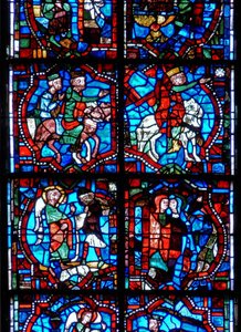 Vetrata raffigurante scene dell