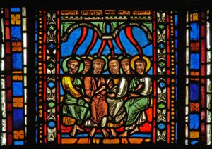 Finestra s2-C che raffigura la Pentecoste da French School