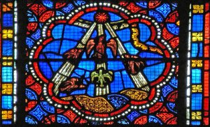 Finestra s2-L che raffigura la Pentecoste - lo Spirito discende