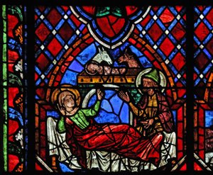 Finestra w01 raffigurante la Natività