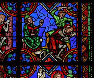 Storia di San Giuliano di Brioude - San Ferreolo, un amico di Giuliano, che morì durante le persecuzioni di Diocleziano, viene catturato e picchiato da French School