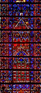Finestra w105 raffigurante la cattedrale di Amiens da French School
