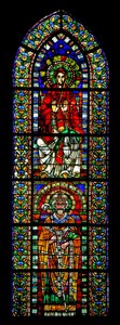 Vetrata w109 raffigurante la Vergine Maria e San Martino